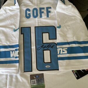 JARED GOFF SIGNED DETROIT LIONS QB AUTOGRAPHED NIKE FOOTBALL JERSEY W/COA 613
